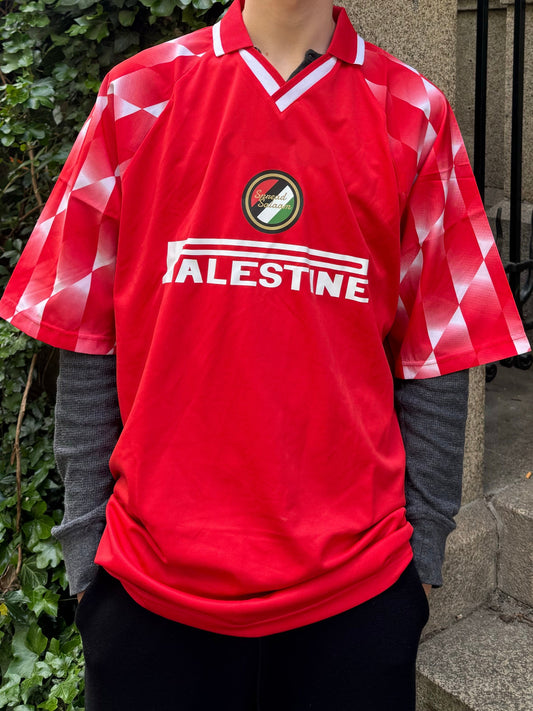 Palestine soccer jersey red