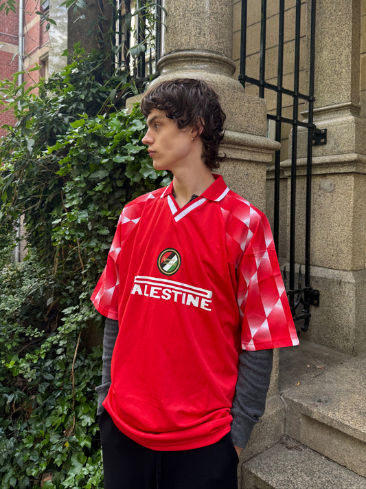 Palestine soccer jersey red