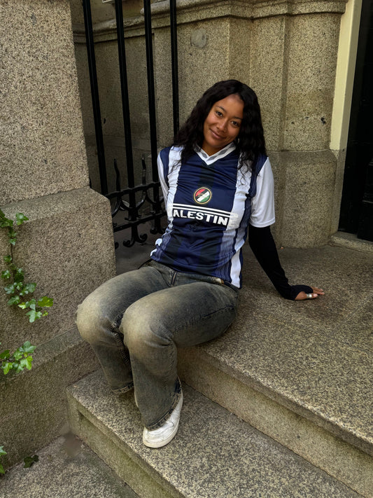Palestine soccer jersey blue