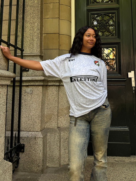 Palestine soccer jersey white